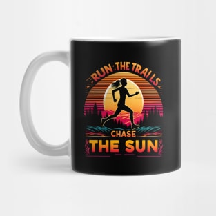 Running vintage style , Trail runner adventure Mug